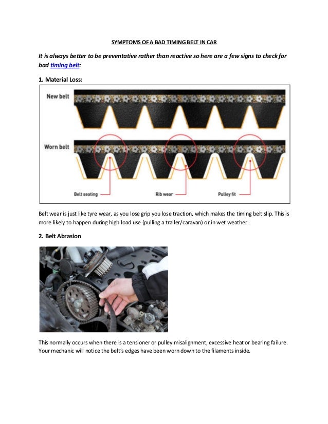Partsavatar.CA Symptoms of a bad timing belt of car