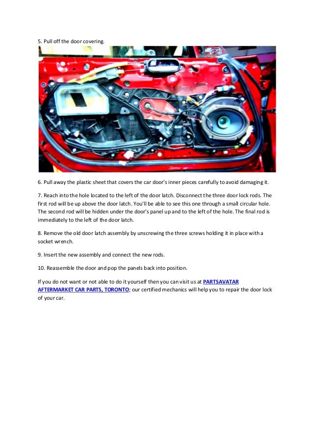 Partsavatar Ca Repair A Door Lock Of A Car Without Taking Car To A