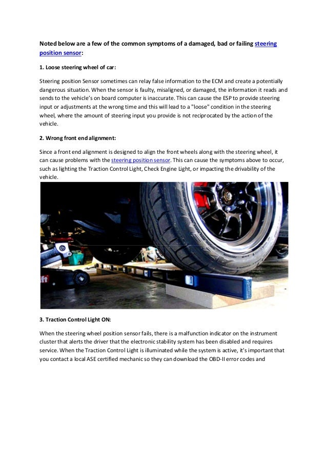 Partsavatar.CA Symptoms of a bad or failing steering position senso…