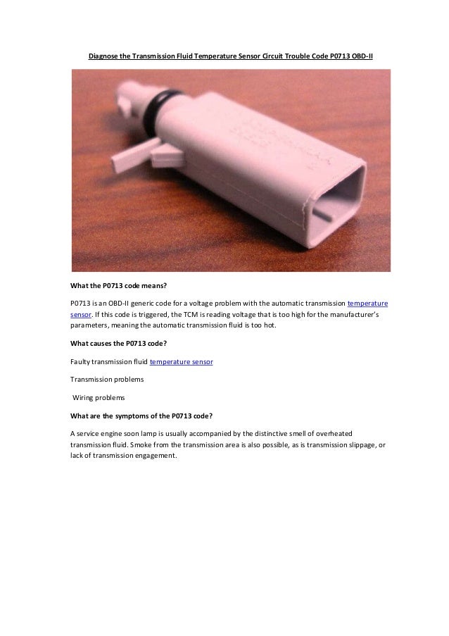 Partsavatar.CA Diagnose the transmission fluid temperature sensor ci…