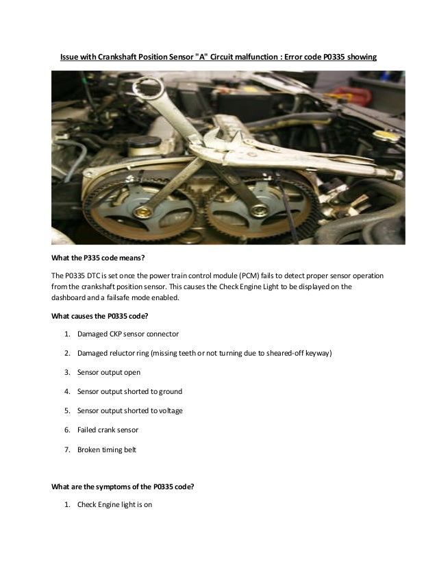 Partsavatar Car Parts Toronto Issue With Crankshaft Position Senso