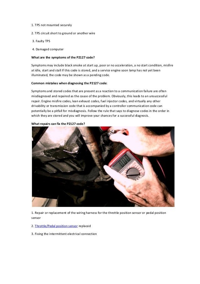 Partsavatar Car Parts, Canada Diagnose P2127 OBDII Trouble Code