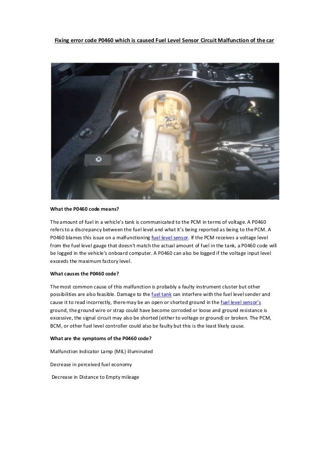 Partsavatar Car Parts Canada Fixing Error Code P0460