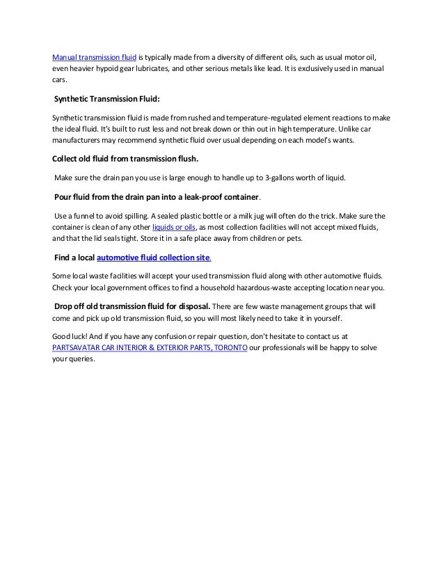 Partsavatar Car Interior & Exterior Parts, Toronto How to Dispose of