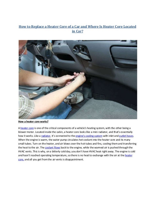 Partsavatar Ca How To Replace A Heater Core Of A Car