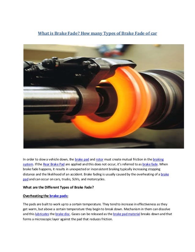 Partsavatar Autoparts, Toronto What is Brake Fade How many Types of