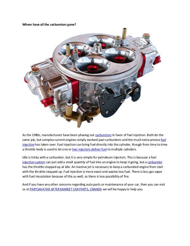 Partsavatar After Market Car Parts, Canada Carburetor Work inside the