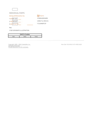 325B CATERPILLAR EXCAVATOR PARTS CATALOG MANUAL 8GM | PDF