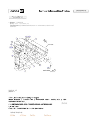 325D L CATERPILLAR EXCAVATOR PARTS CATALOG MANUAL PEH | PDF
