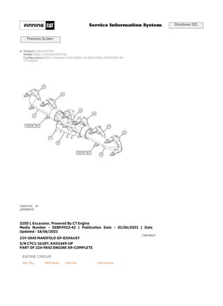 325D L CATERPILLAR EXCAVATOR PARTS CATALOG MANUAL PEH | PDF