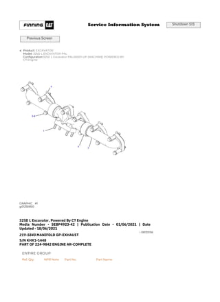 CATERPILLAR 325B 325B L 部品カタログ 325B CATERPILLAR EXCAVATOR