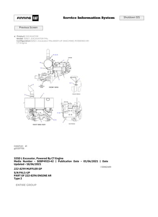 325D L CATERPILLAR EXCAVATOR PARTS CATALOG MANUAL PEH | PDF