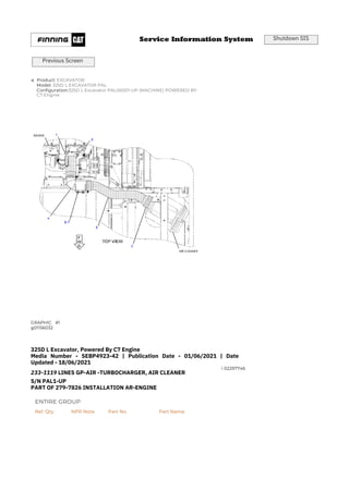 325D L CATERPILLAR EXCAVATOR PARTS CATALOG MANUAL PEH | PDF