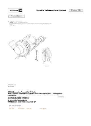 325D L CATERPILLAR EXCAVATOR PARTS CATALOG MANUAL PEH | PDF