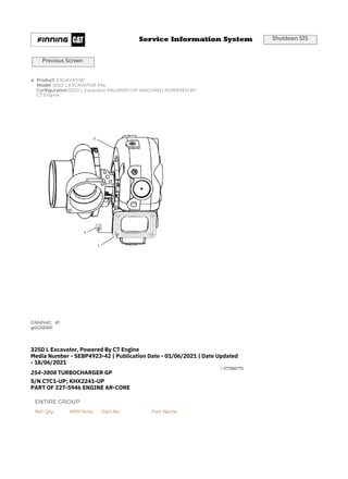 325D L CATERPILLAR EXCAVATOR PARTS CATALOG MANUAL PEH | PDF