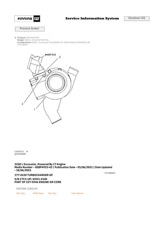 325D L CATERPILLAR EXCAVATOR PARTS CATALOG MANUAL PEH | PDF