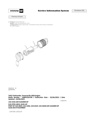 Telehandler Compnants TH62 CATERPILLAR TELEHANDLER PARTS CATALOG MANUAL 4TM | PDF