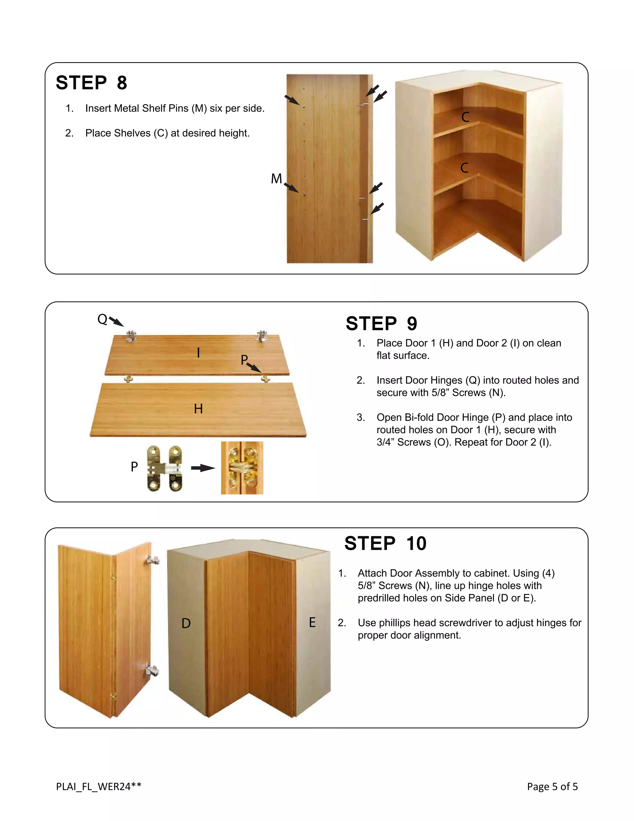 Gallery Detail: Parts List Assembly Instructions Frameless Wall Easy Reach