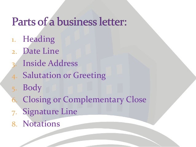 parts of a business letter