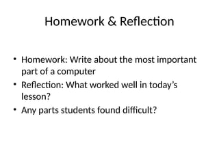 Basic Parts Of A Computer Presentation Pptx
