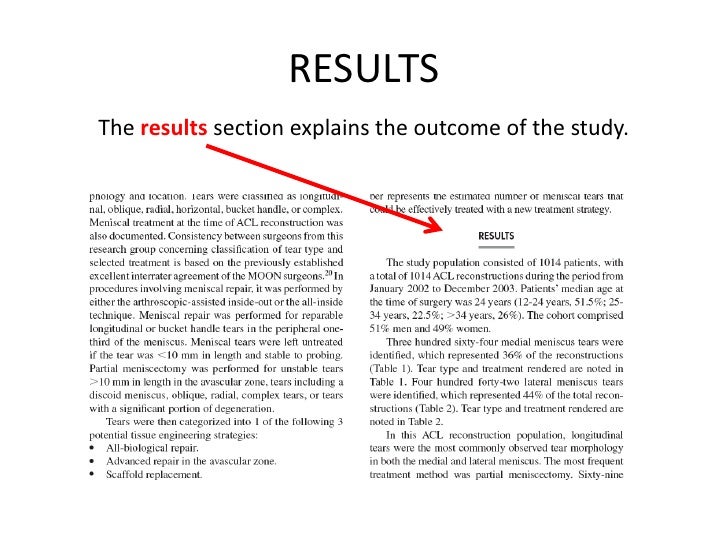 results section of a thesis example
