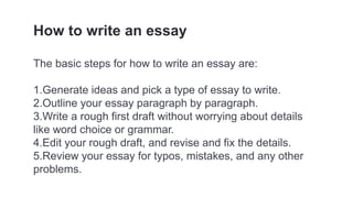 Parts of an essay INTRODUCTION, BODY, AAND CONCLUSSION.pptx