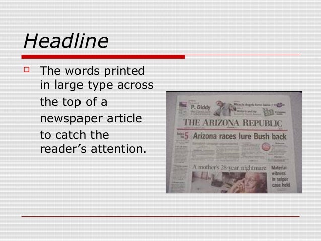 parts of a newspaper
