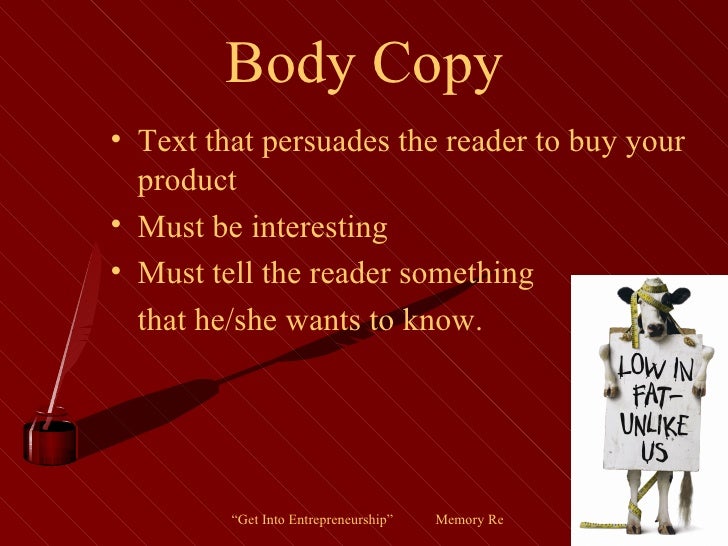 Advertisement Body Copy Examples