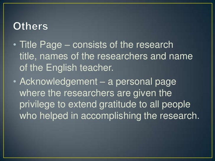 Parts of research paper in order