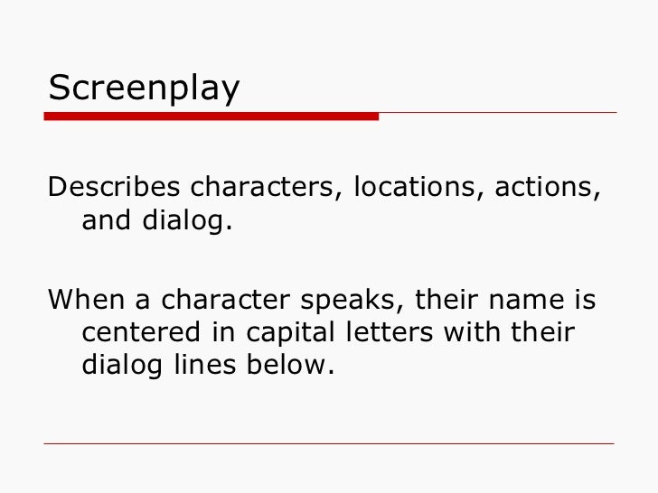 Parts of a Script