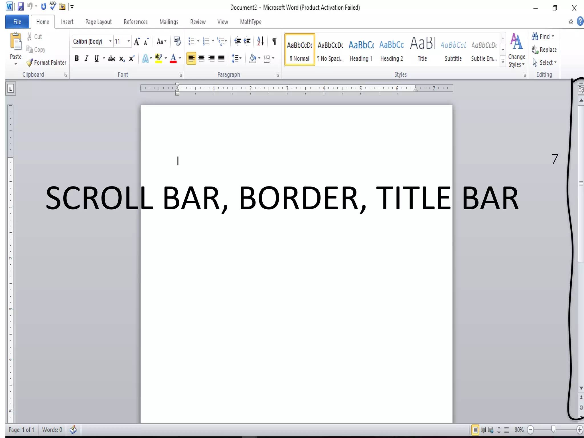 SCROLL BAR, BORDER, TITLE BAR
7