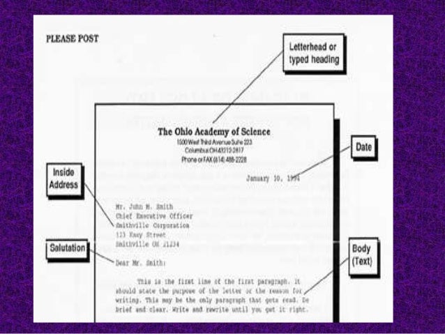 parts of business letters and global communication