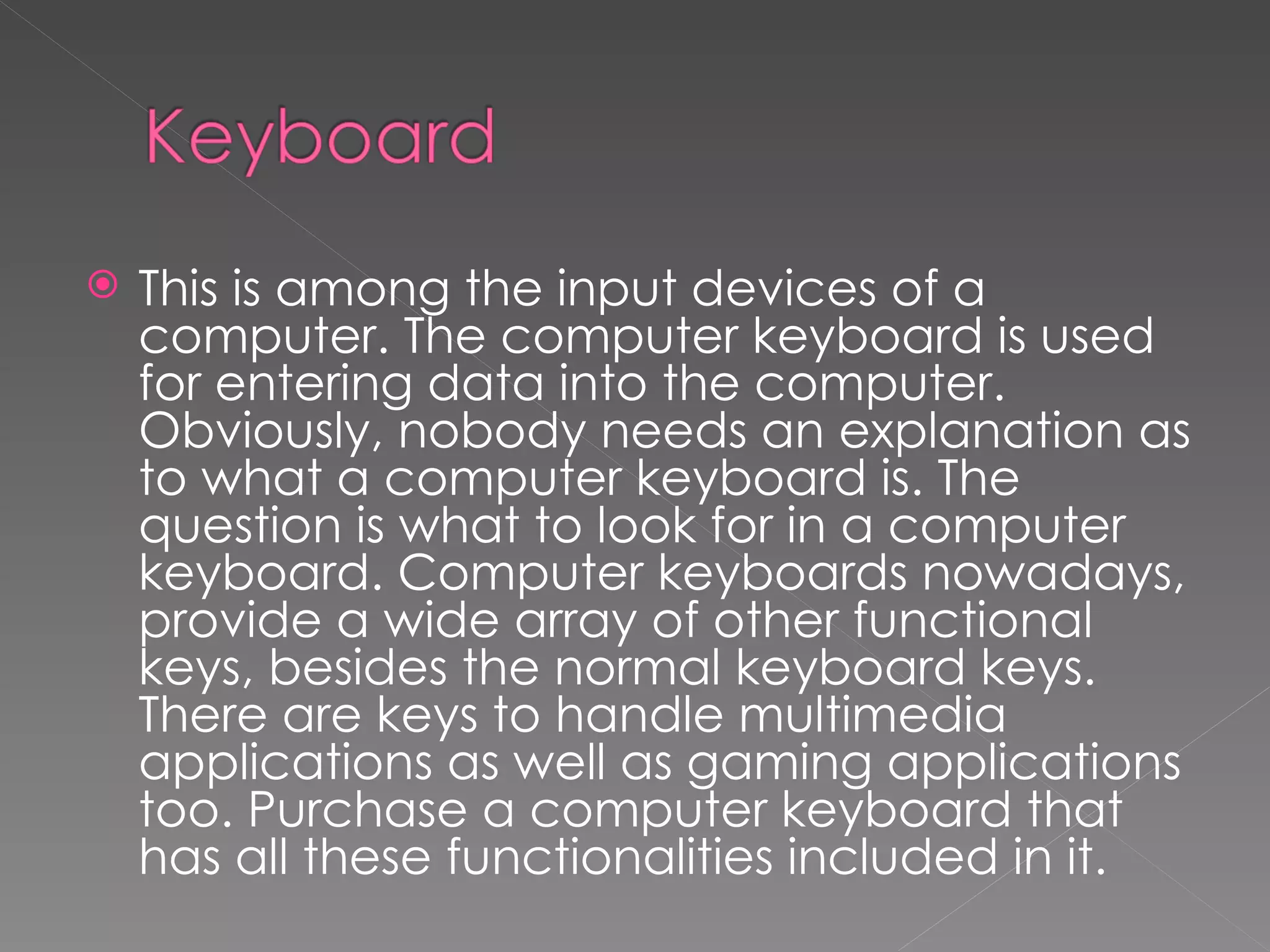 Parts of Computer | PPT | Computer Peripherals | Computing