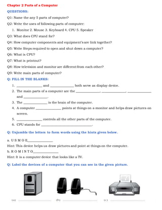 Parts of Computer, Name of Computer Parts