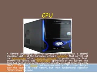 Parts of computer powerpoint | PPTX