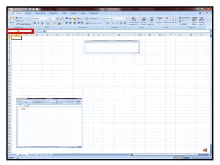 Name Box
-displays the cell reference for the
active cell
 