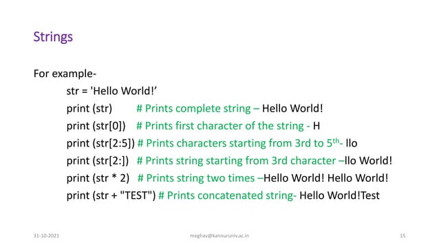 Parts of python programming language | PPTX | Programming Languages ...