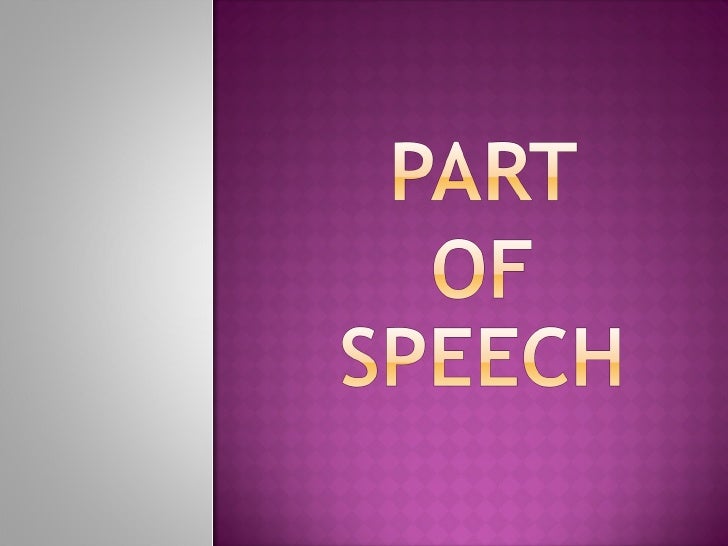 Parts of speech