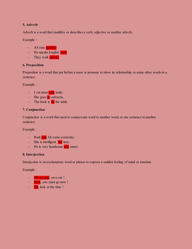 Parts of speech | PDF