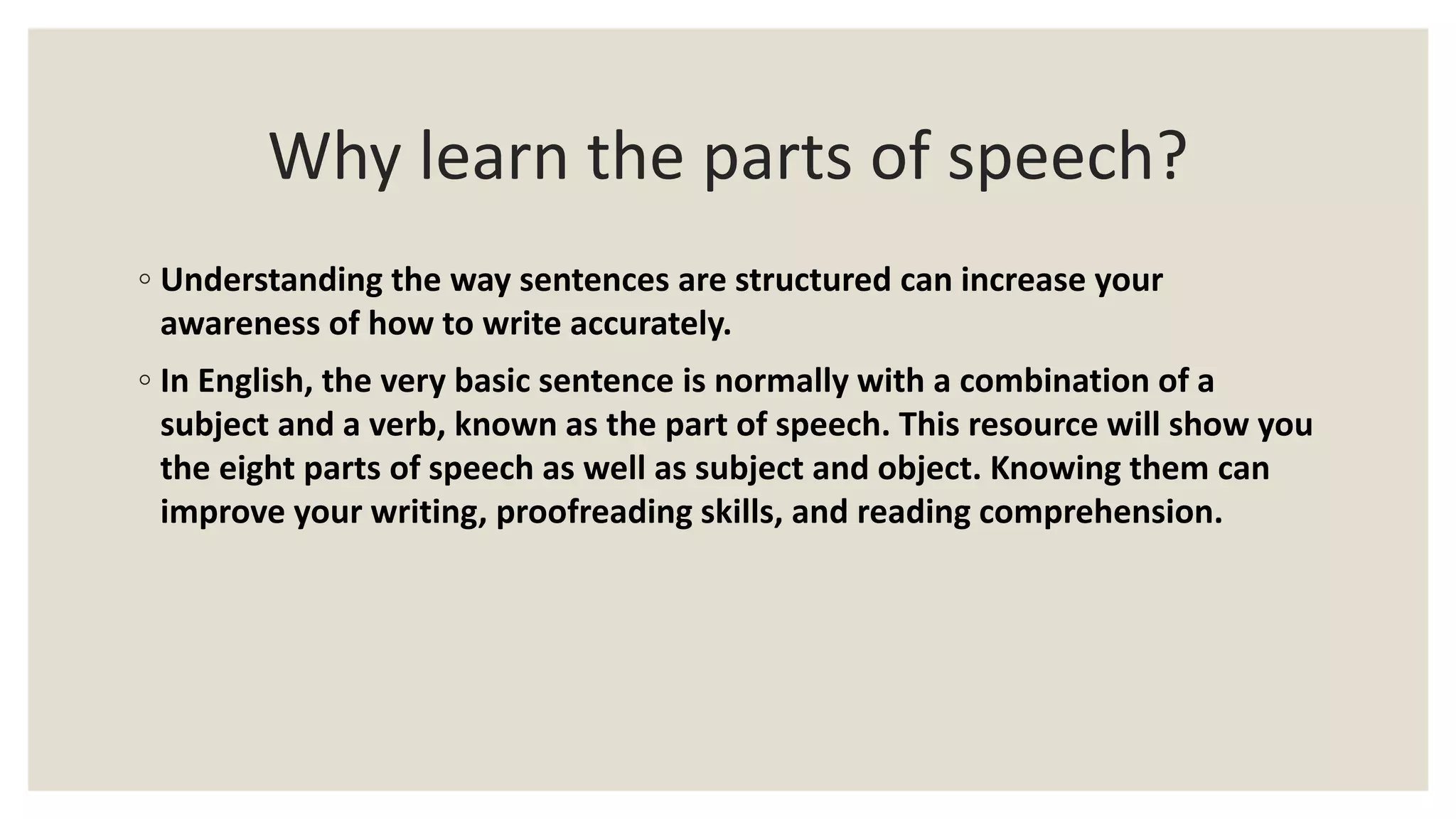 Parts of speech | PPTX