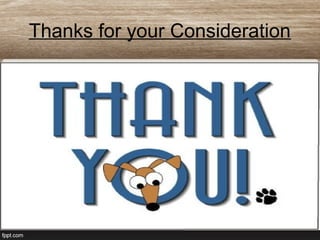 Thanks for your Consideration
 