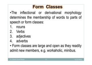 Parts of speech: Dr. Shadia Yousef Banjar | PPT