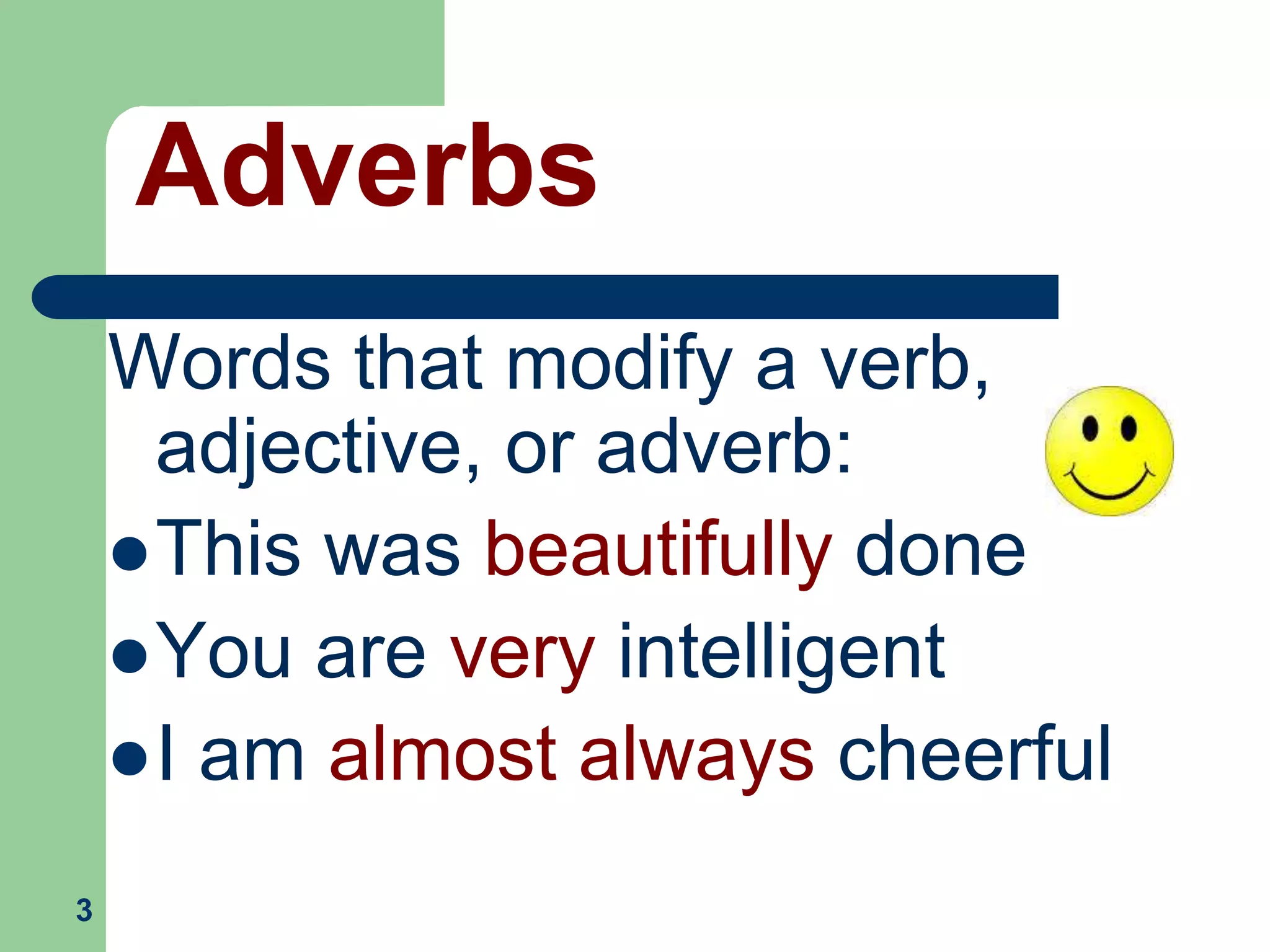 Parts of Speech (Adverbs) | PPT