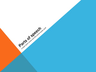 Parts of speech a super quick review and then some harder stuff 
