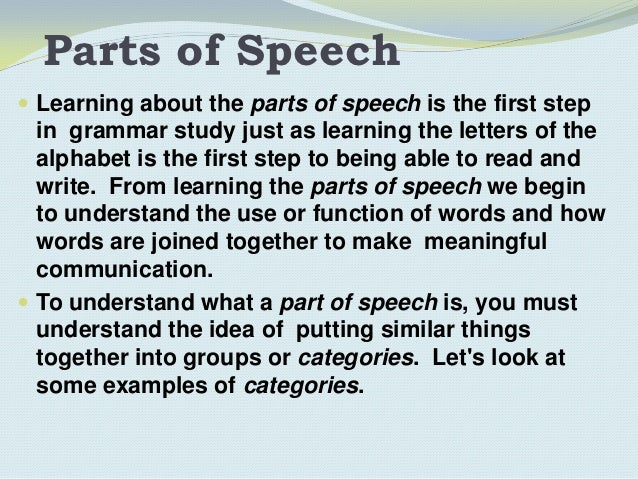 parts of speech powerpoint