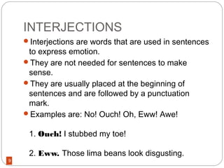 Uh Um Parts of speech review | PPT