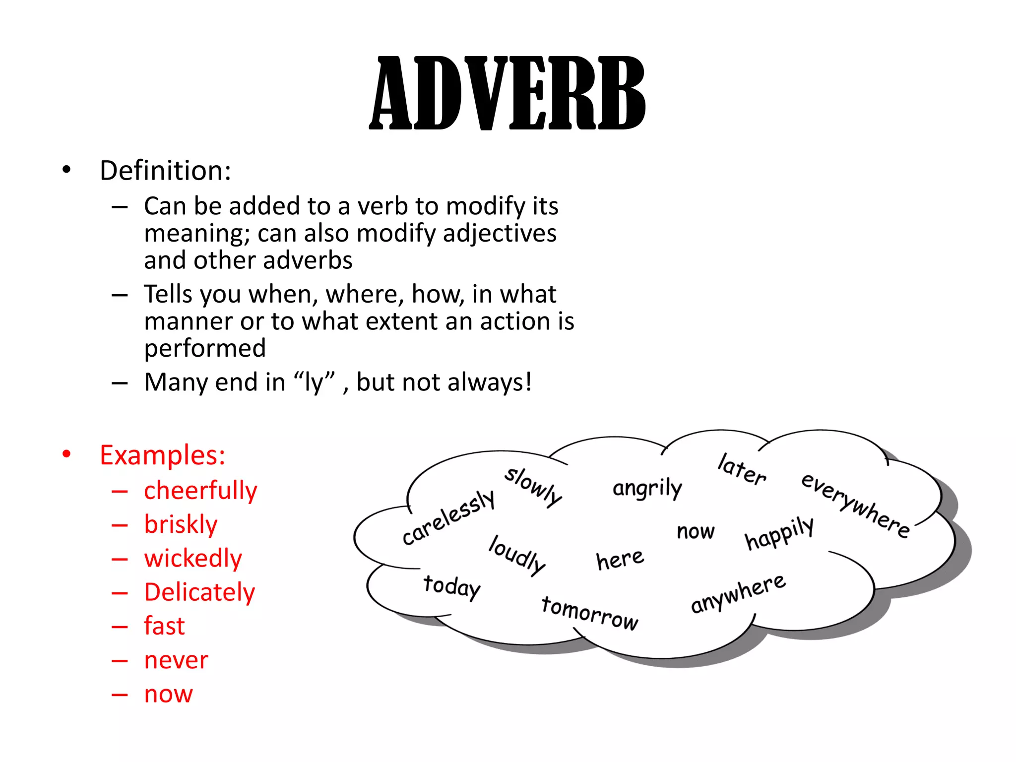 Parts of speech sticky note definitions and examples | PDF