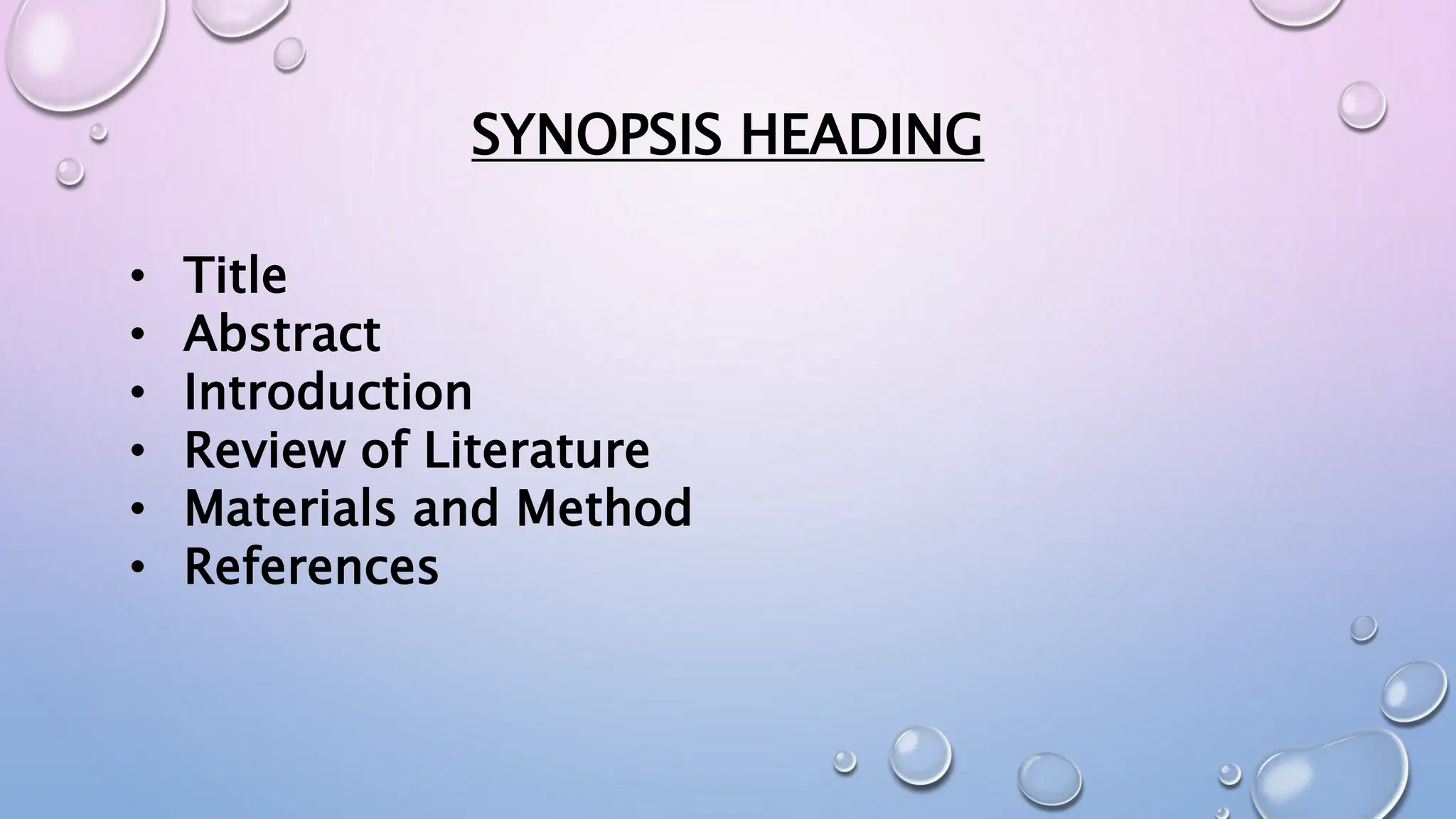 pats of synopsis ppt for writting thesis | PPT