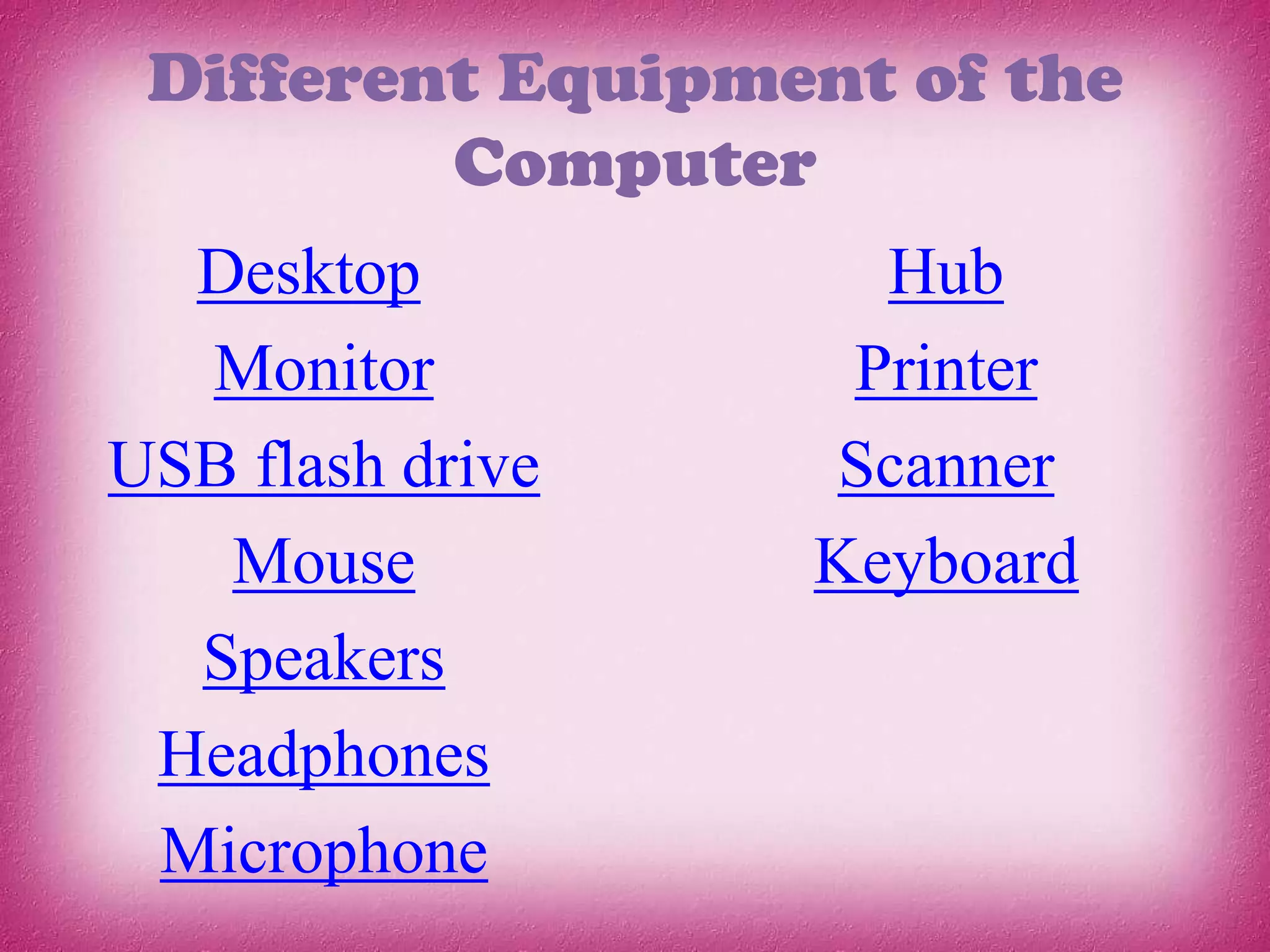 Parts of the computer and thier function | PPTX | Computer Peripherals ...