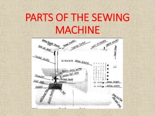 PARTS OF THE SEWING
MACHINE
 